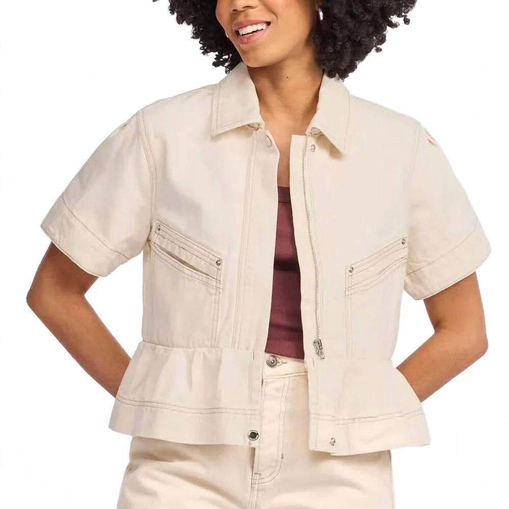 NEW STEVE MADDEN hazel jacket top in cream